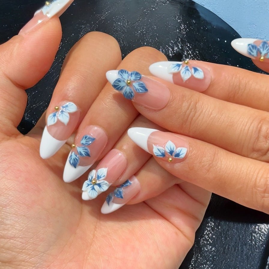 Twilight 3D flower blue Set - Nails kim