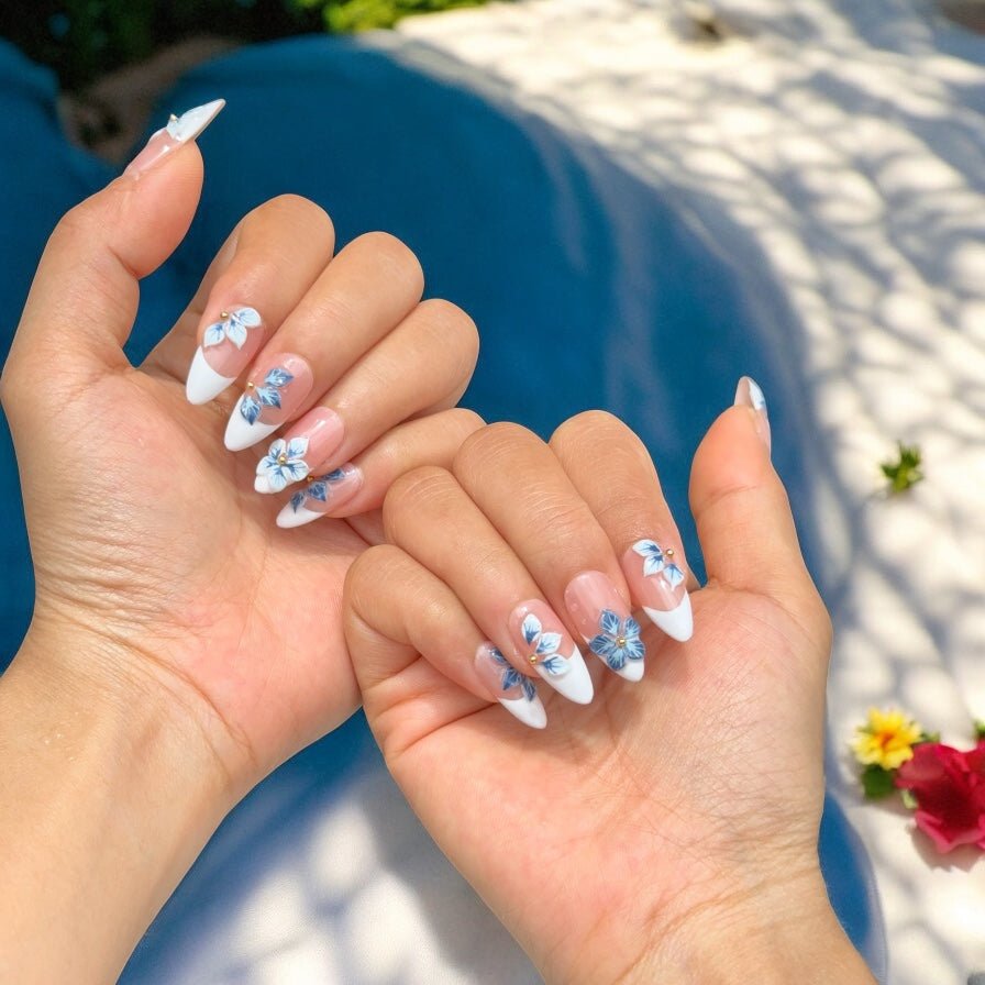 Twilight 3D flower blue Set - Nails kim