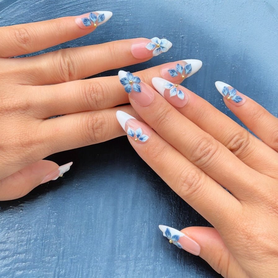 Twilight 3D flower blue Set - Nails kim