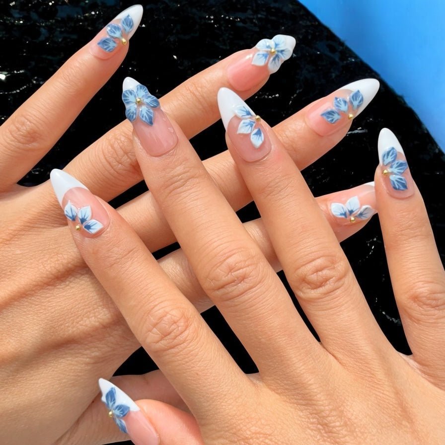 Twilight 3D flower blue Set - Nails kim