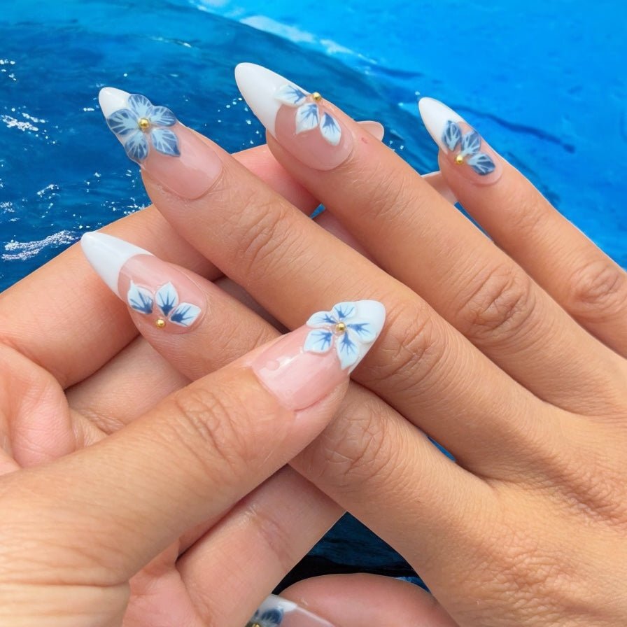 Twilight 3D flower blue Set - Nails kim