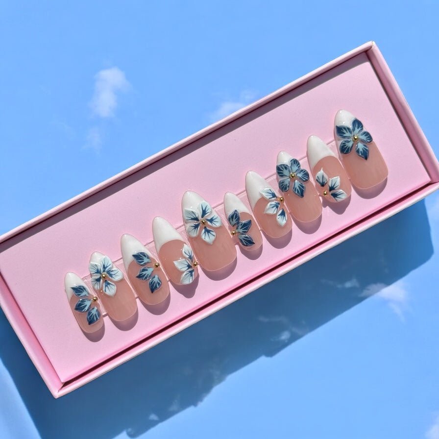 Twilight 3D flower blue Set - Nails kim